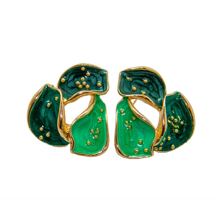 Aretes Pétalos Esmeralda