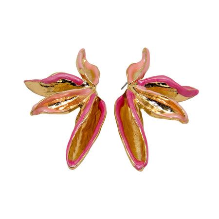 Aretes Pétalos de Oro Rosa
