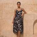 Vestido Steffi Estampado - Diseño Abstract Negro