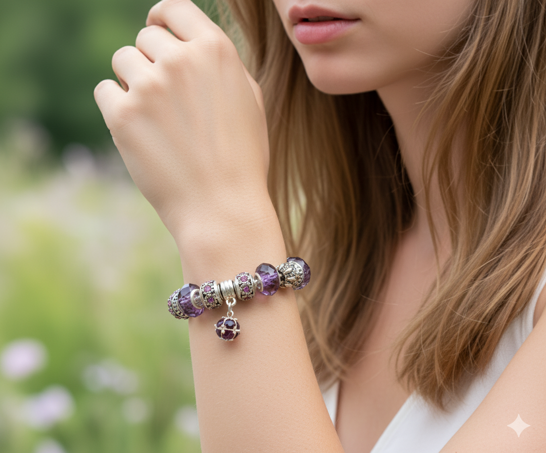 Pulsera Encanto Púrpura