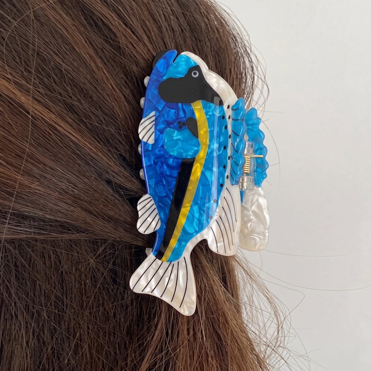 Clip Pinza Pez Tropical - Diseño Marino Blue Mix
