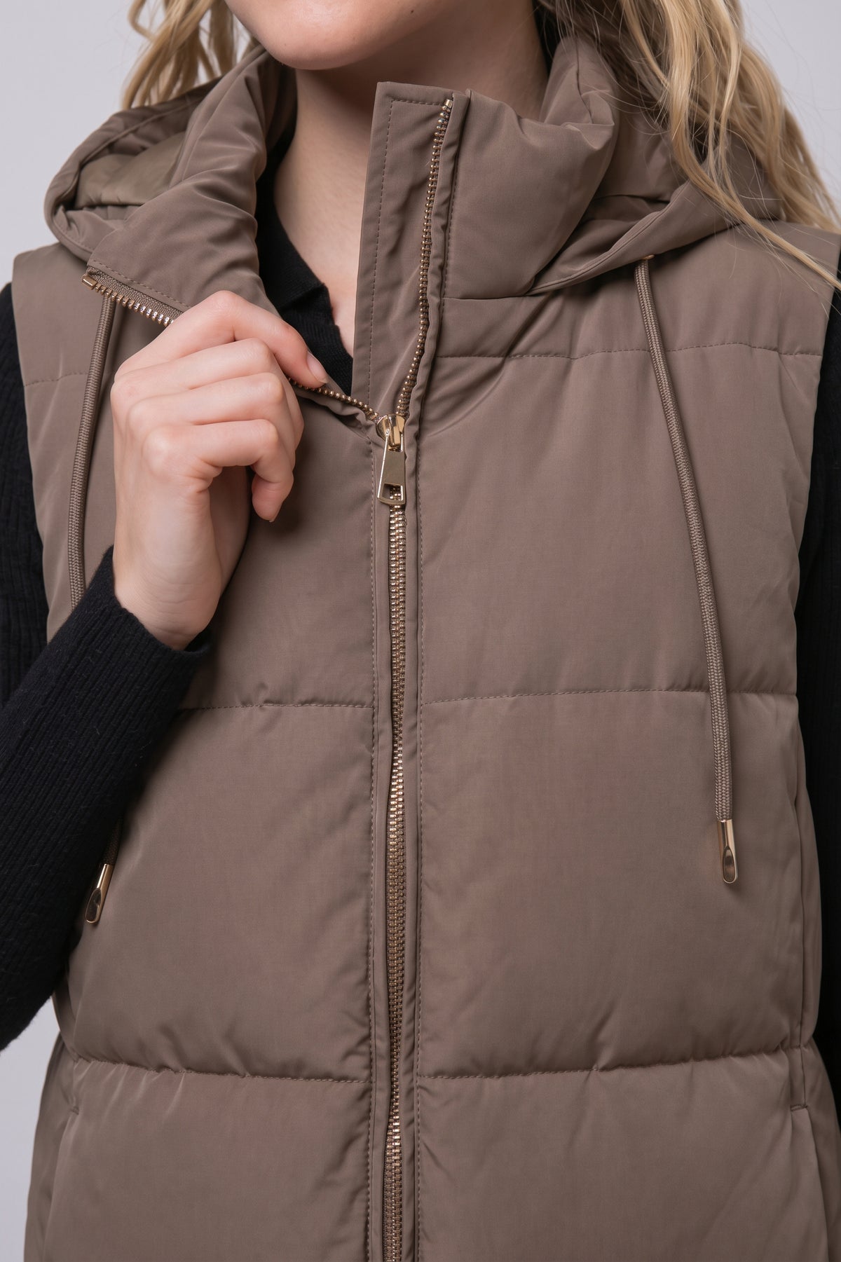 Chaleco Acolchado Cozy Mocha Long