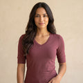 Blusa Silueta Ajustada Casual Terracota