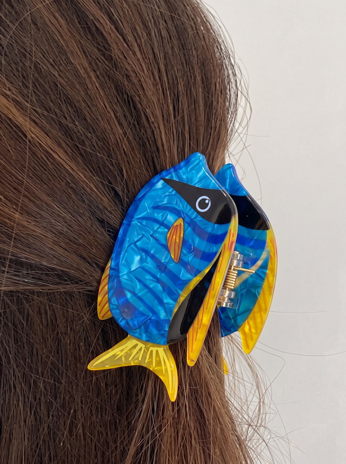 Clip Pinza Pez Ángel Azul y Amarillo