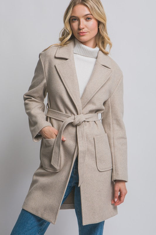 LOVE TREE Abrigo Envolvente con Cinturón