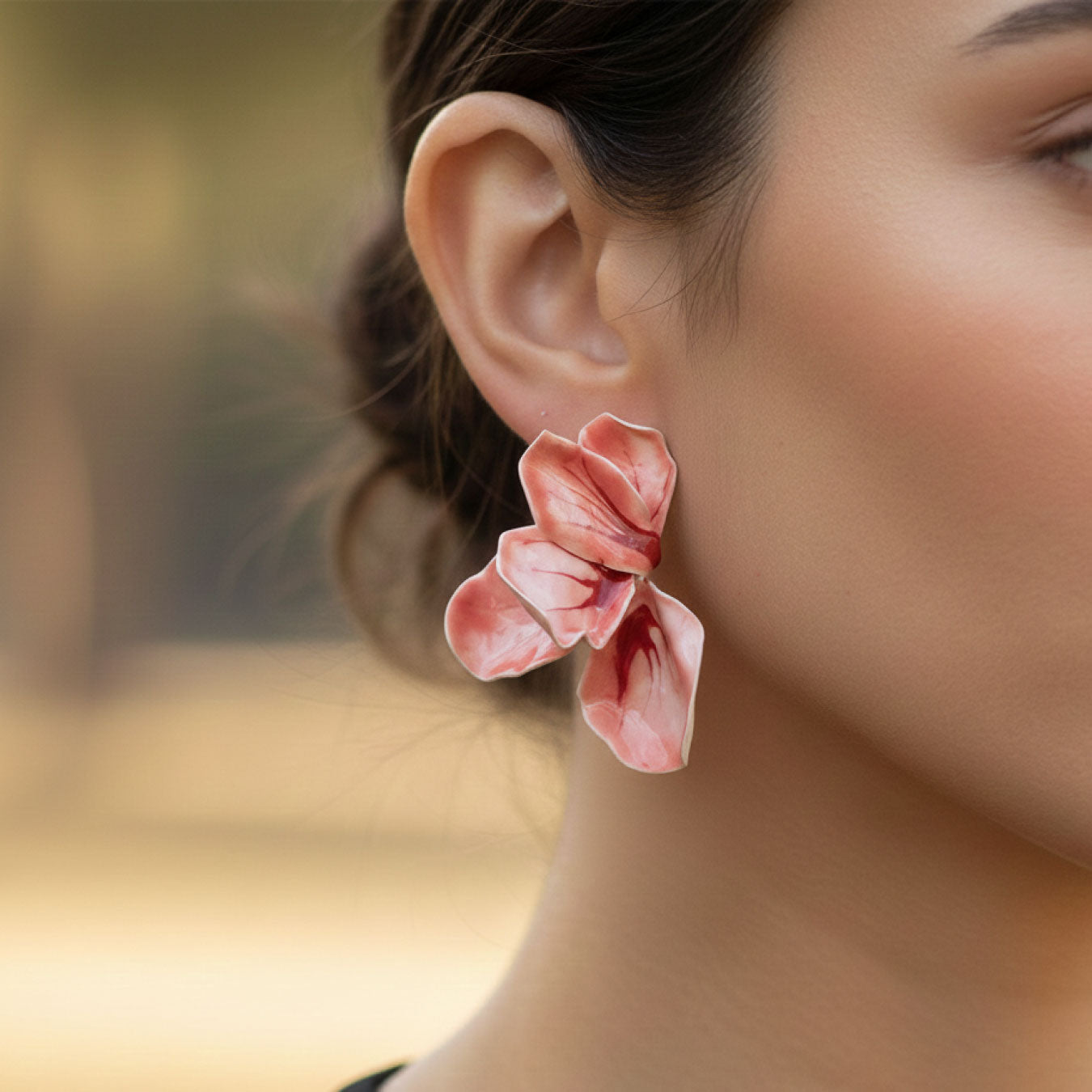 Aretes Pétalos de Rubí