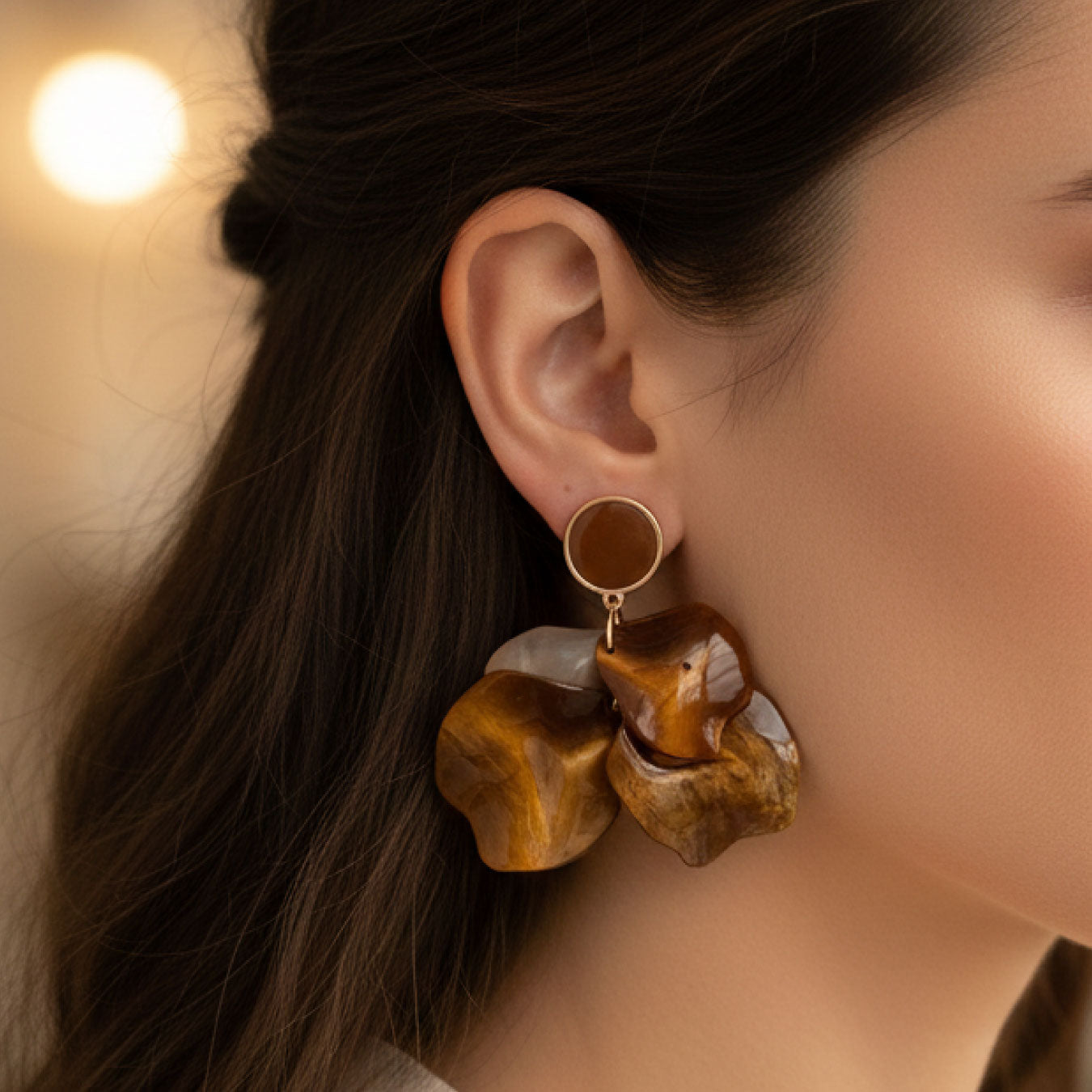 Aretes Pétalos de Jade