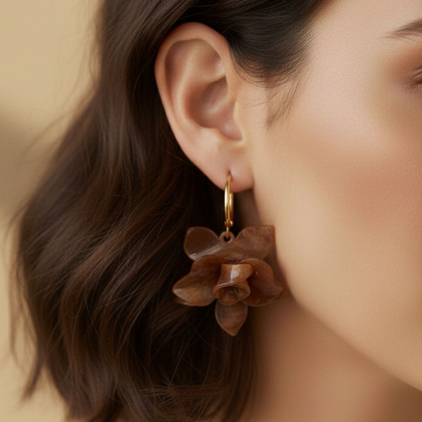 Aretes Orquídea Ámbar