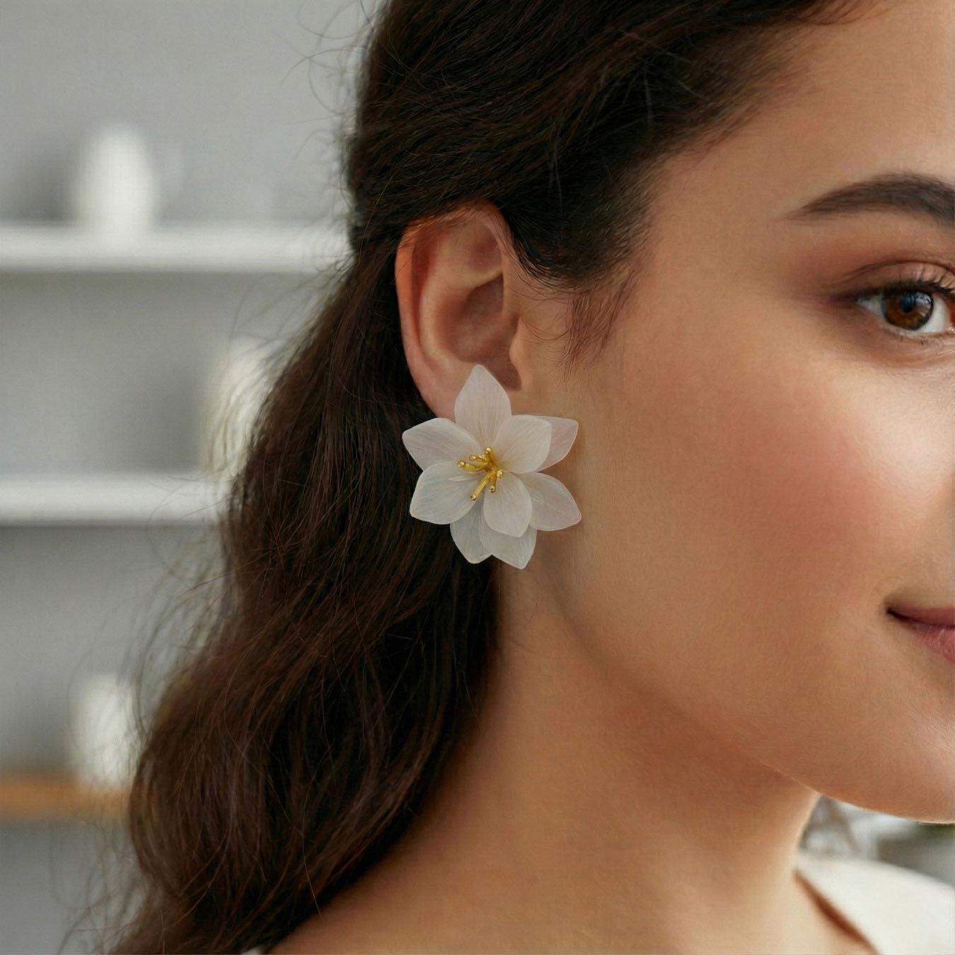 Aretes Pétalos de Nieve