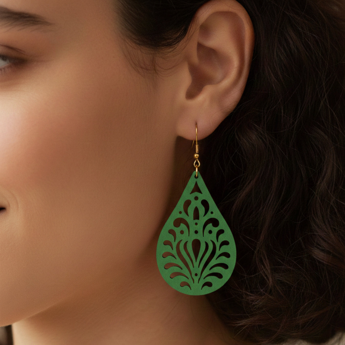 Aretes Gota Esmeralda