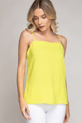 Blusa Fluida de Tirantes Finos - Amarillo Lima