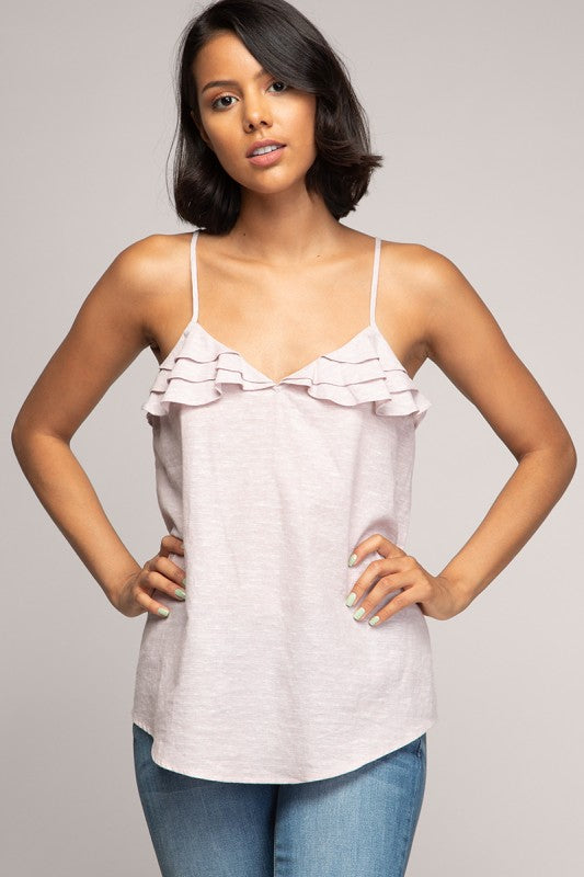 Blusa Estilo Cami con Doble Volante - Malva