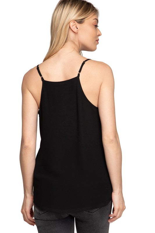 Blusa Fluida de Tirantes Finos - Negro