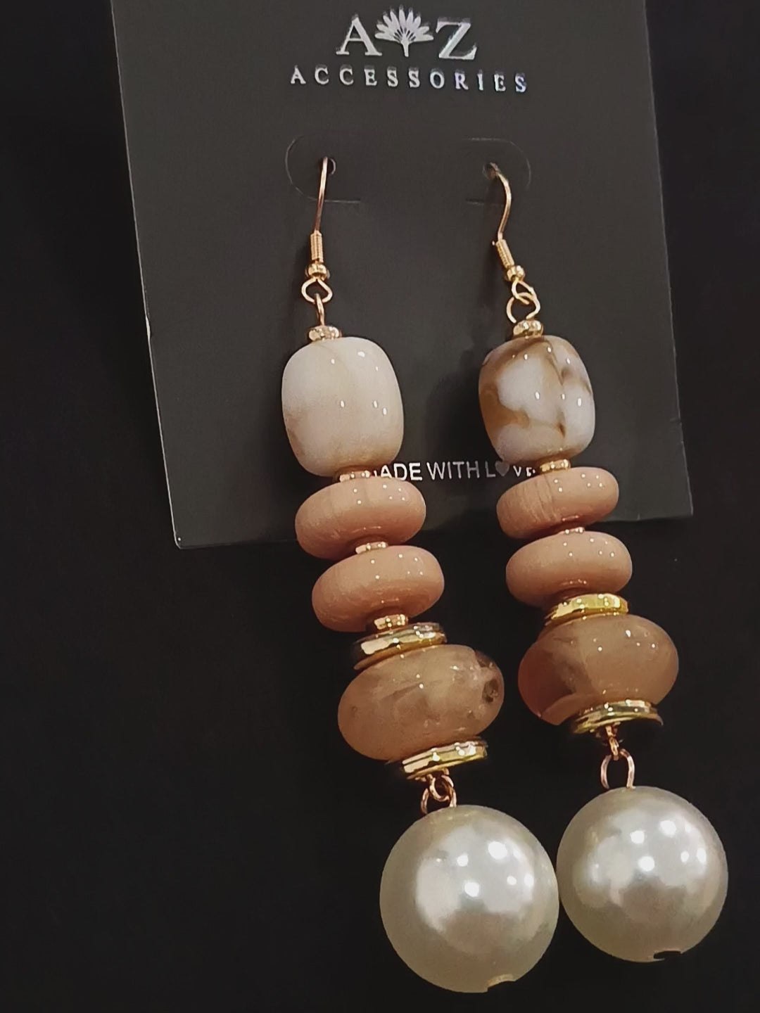 Aretes Pilares de Arena y Perla